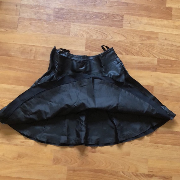 Black Vegan Leather Skater Skirt - Picture 6 of 6